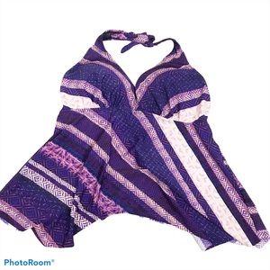 Swimsuits For All handkerchief hem tankini top NWT
